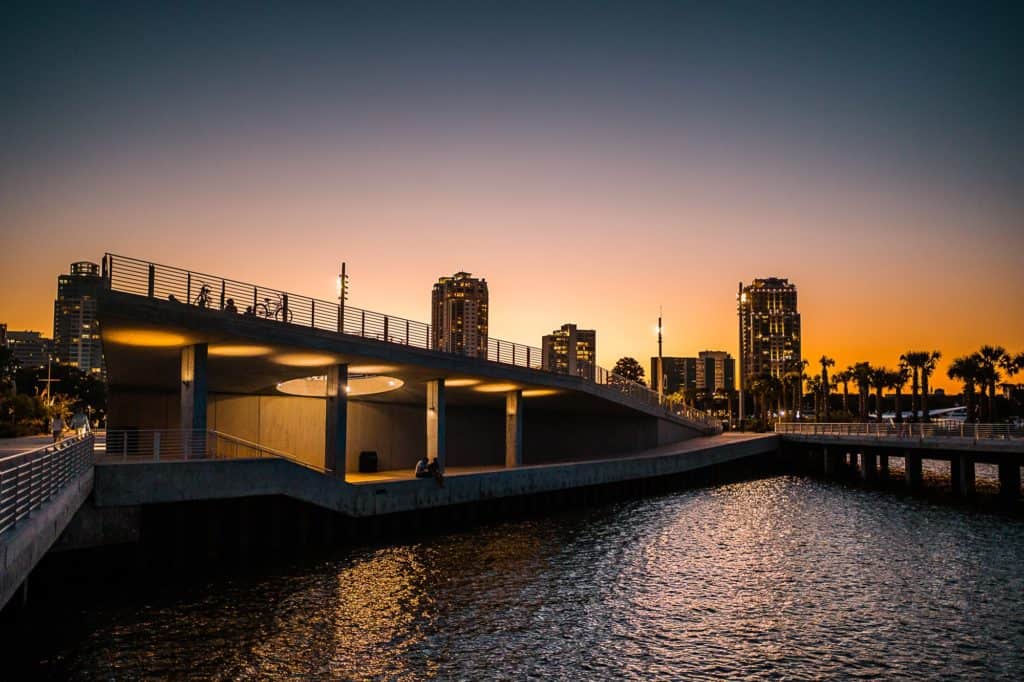 Where to take engagement photos in Tampa 9 The St. Petersburg Pier at sunset