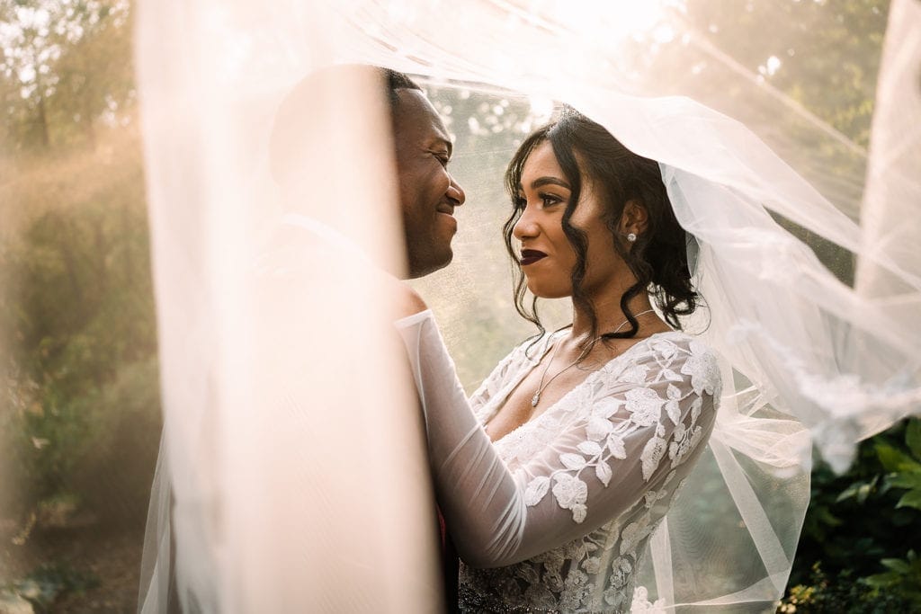 photograph of an African american couple on their wedding day in tampa Florida