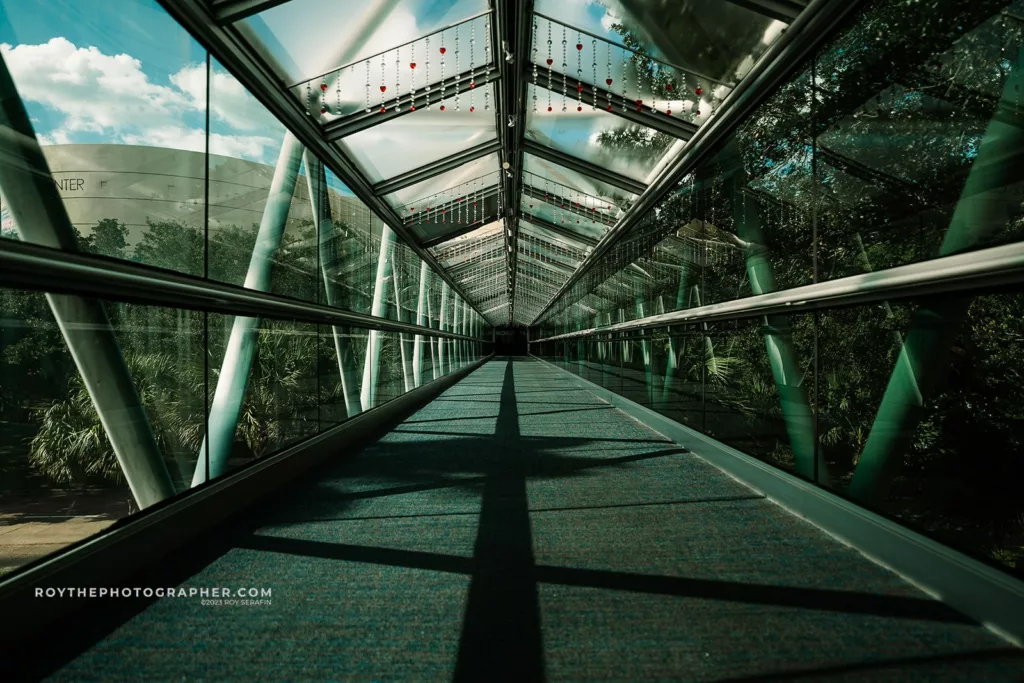 The hallway at the Orlando Science Center. 