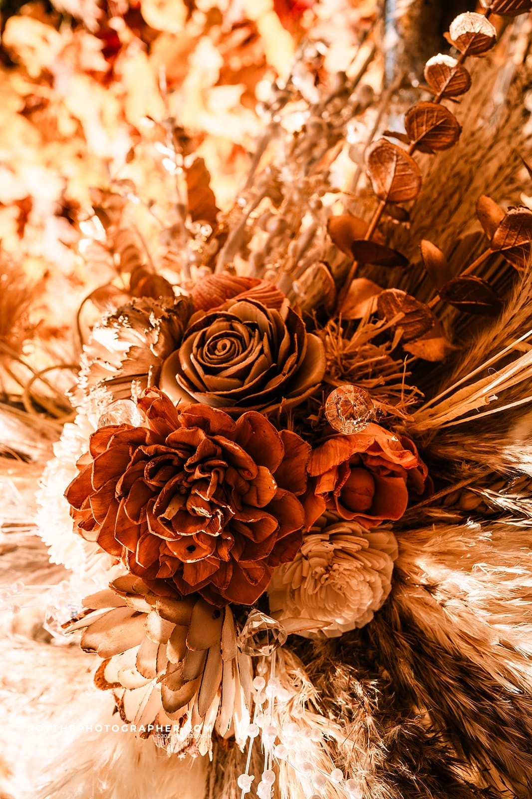 Wedding Flower Shops in St. Augustine, Florida 1 Orange wedding flowers sitting in the sun.